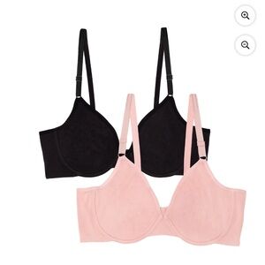 Fruit of the Loom women’s cotton stretch, extreme comfort bra, 2-pack, size L+.